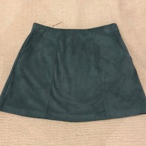 Kendall & Kylie Teal Suede Skirt